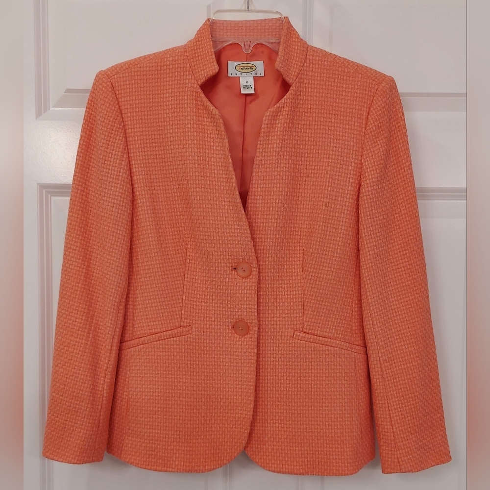 TALBOTS | 2P Y2K Melon Woven-Textured 2-Button Blazer w/Star Collar. Like New.